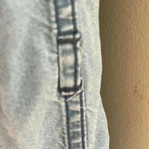 ❤️2/$40❤️[M]Parasuco Light Denim oversized Long Sleeve Button Tunic Dress Shirt - Picture 7 of 7